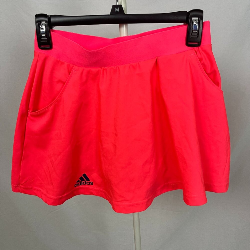 Adidas Neon Hot Pink Tennis Skort Skirt with Undershorts and Pockets Size XS